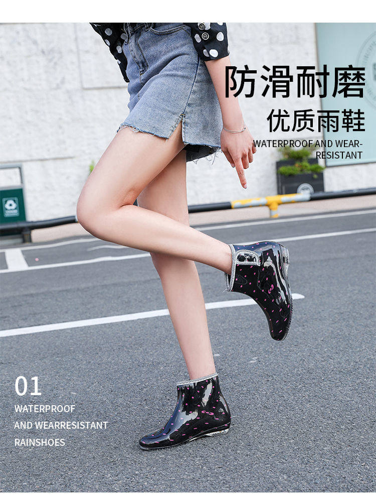 Бесплатная доставка весенне-летние корейские модные женские короткие утепленные резиновые сапоги для сада, износостойкая обувь для дождя и солнечной погоды