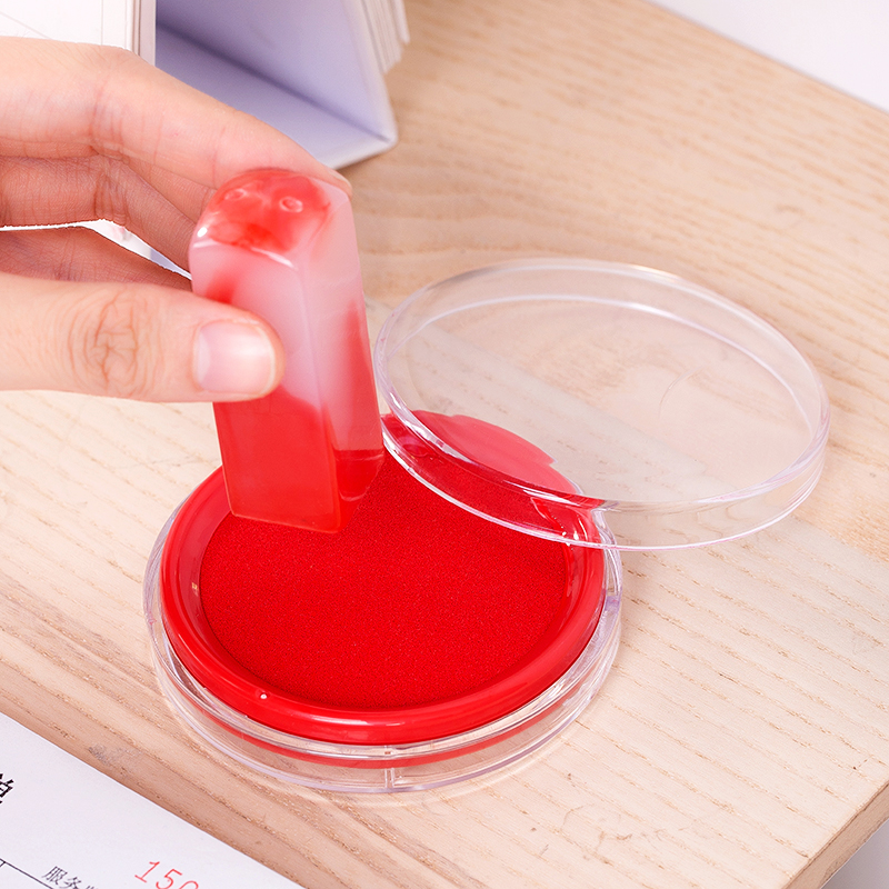 deli 9863 офисная штемпельная подушка Быстросохнущая штемпельная подушка Чернила Красный Синий Круглая прозрачная подушка