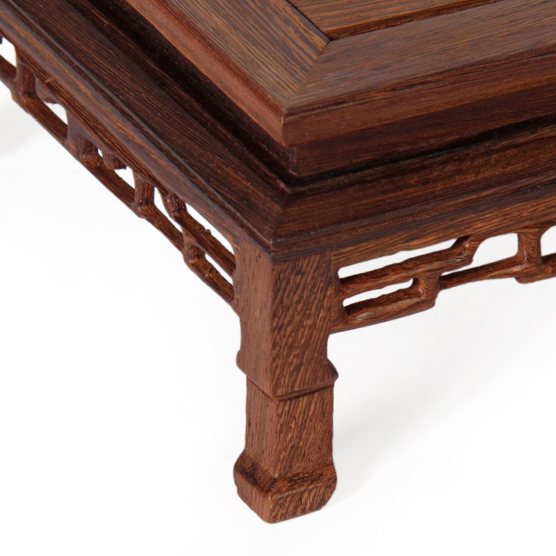 Деревянная подставка для вазона из красного дерева, продолговатая, из древесины куриного крыла, скамья для цветочных горшков, статуя Будды, редкий камень