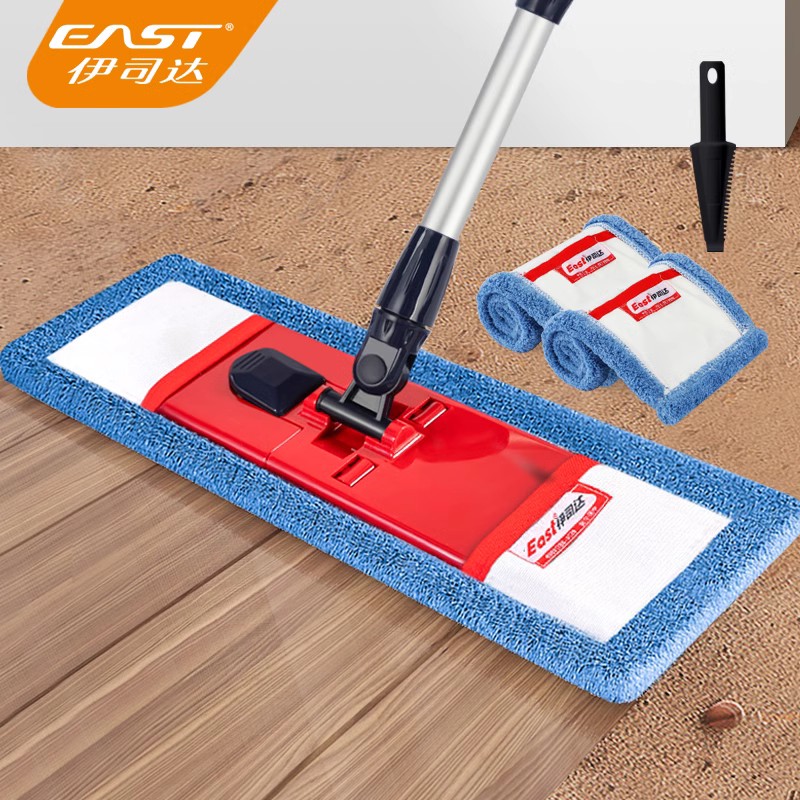 Моп с плоской тканевой насадкой Isida, вращающийся, для деревянных полов, безмывочный, домашний, с плоским дном