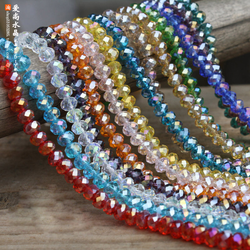 6мм плоские кристальные бусины, свободные бусины, ожерелье, браслет, DIY, ручная сборка, колёсные счёты, кристальные бусины на нитке