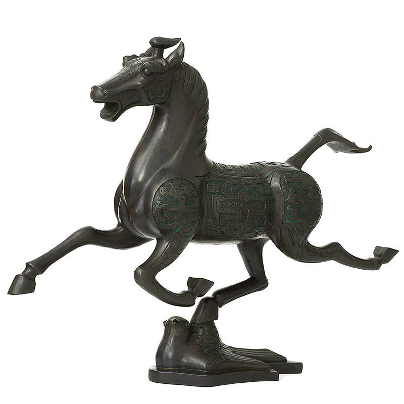 Медная фигурка «Летящая лошадь» для украшения офисного стола и дома