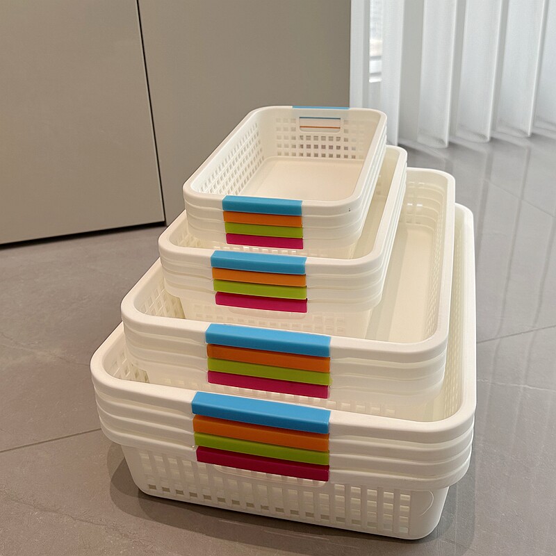 Большая прямоугольная пластиковая корзина для хранения Усиленный лоток для хранения Настольный офисный держатель для файлов A4 и книг A5