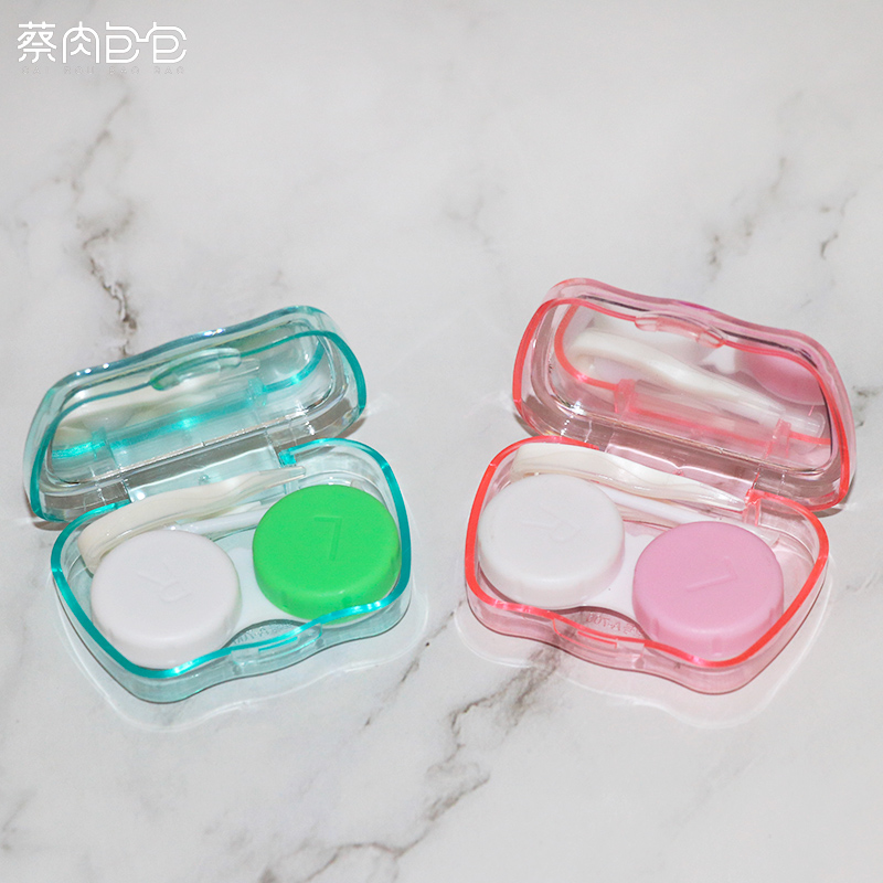 隐形眼镜伴侣盒 新款 特价 隐形眼镜盒 斜口吸盘 带镜小号 眼镜盒