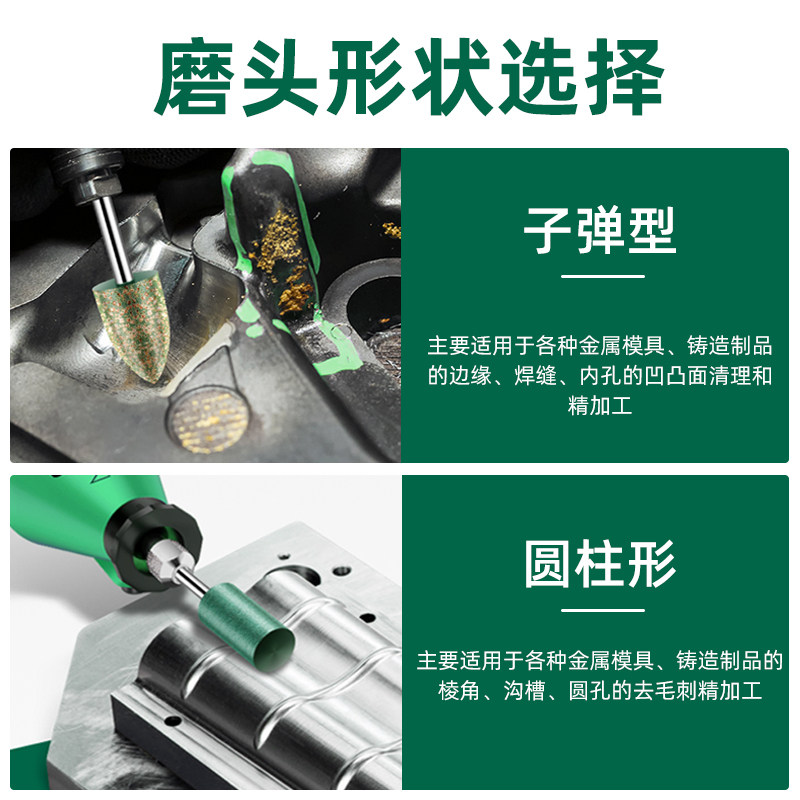 Шлифовальная насадка из резиновой коровьей кожи с эффектом кунжута для воздушной и электрической шлифовки, полировки форм, удаления ржавчины и заусенцев на металле и нержавеющей стали