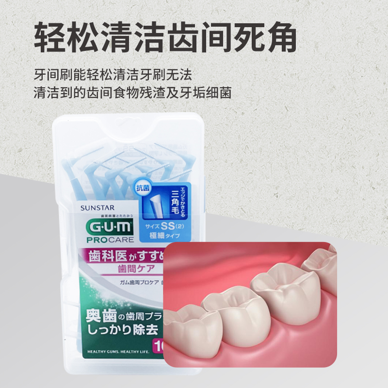 Импортированная из Японии зубная щетка GUM L-образная межзубная щетка с мягкой щетиной для ортодонтического и пародонтального ухода