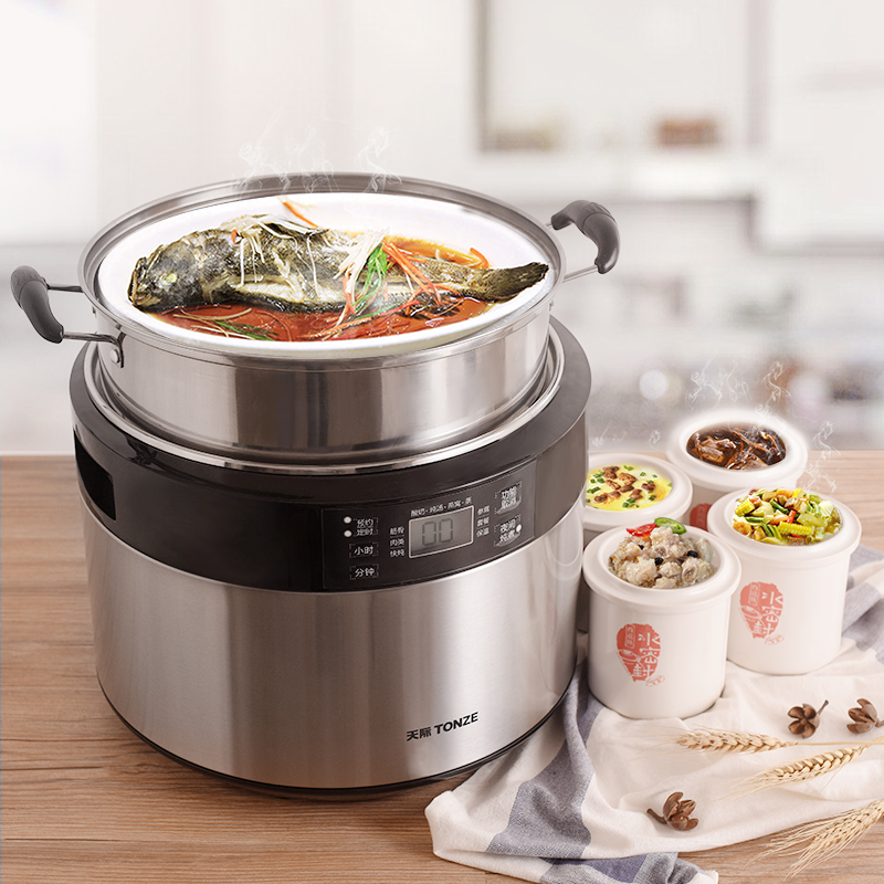 Электрическая тушилка TIANJI из нержавеющей стали с водяной баней, полностью автоматическая, большой объем, пять чаш для приготовления пти́чьего гнезда