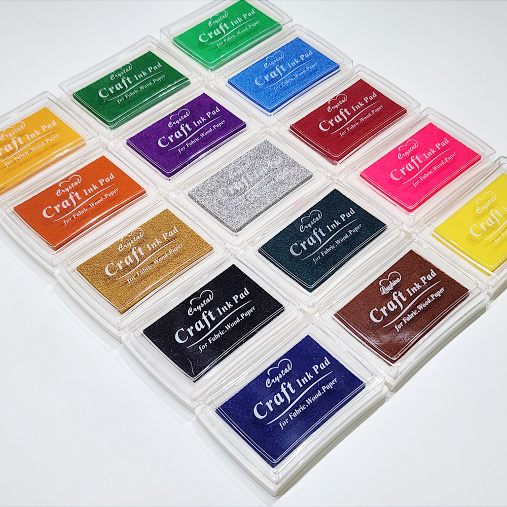 Colored Stamp Pad Rubber Stamp Wedding Finger Painting Journals Albums Food Toy Ink Pad Concave Large Box