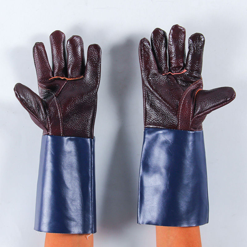 Кожаные сварочные перчатки из телячьей кожи, перчатки для сварщиков, защитные перчатки с устойчивостью к проколам и теплоизоляцией, прочные рабочие перчатки