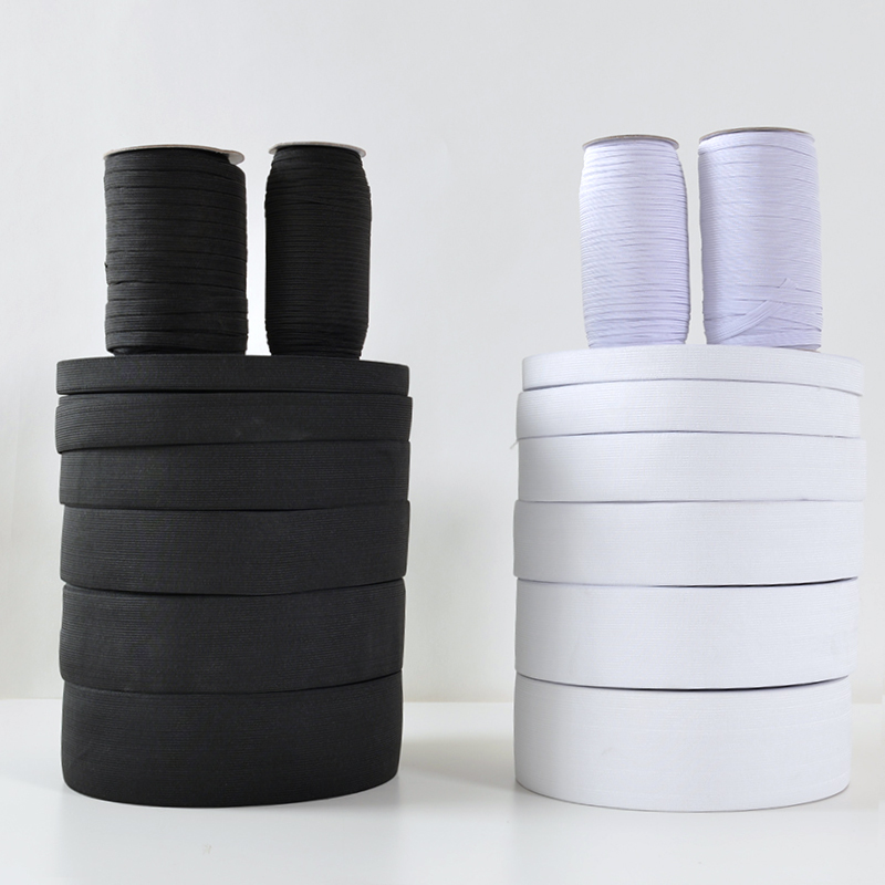 Черно-белая эластичная лента плоская широкая резинка для пояса, утолщенная эластичная лента для DIY одежды и аксессуаров для брюк