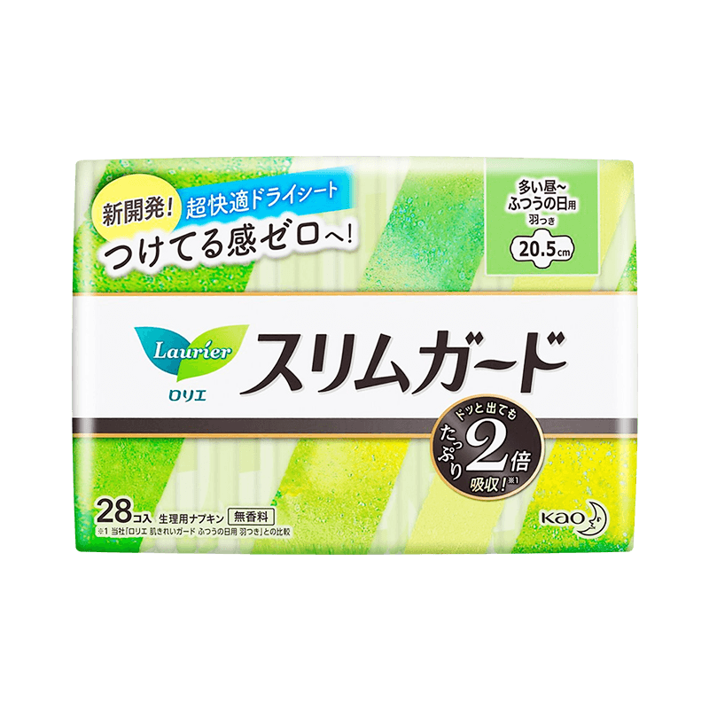 Японские импортные гигиенические прокладки Kao Laurier для дневного использования, 28 шт., хлопок, ультратонкие, мгновенное впитывание, без ощущения, 20,5 см