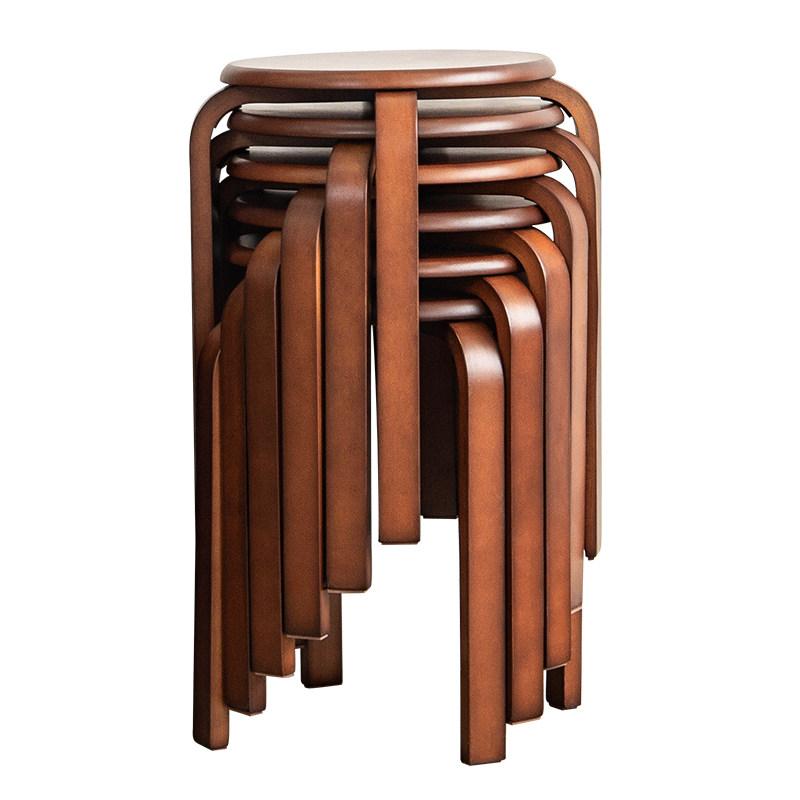 Деревянный табурет Inis из массива для дома, стильный простой низкий круглый табурет для гостиной и столовой, штабелируемый