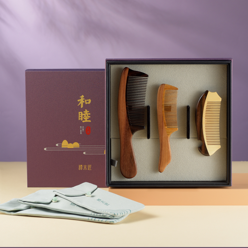 Набор аутентичных расчесок Tan Mujiang в подарочной коробке - гармония и счастье, личный уход, креативный подарок для друзей и семьи