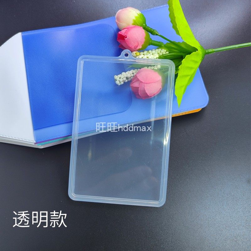 Transparent Flip Cover ID Badge Holder IC Card Holder Public Transport Card Holder Transparent Flip Cover Frosted
