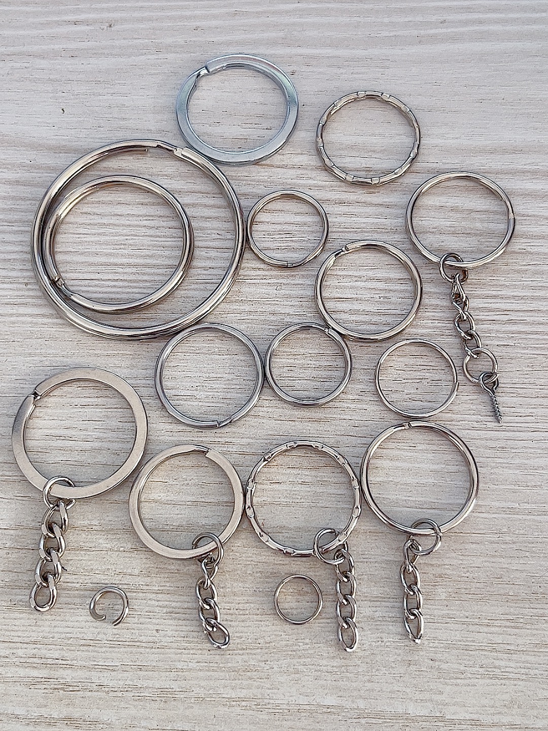 Кольцо для ключей Большое кольцо Некастомизированный шнурок Крепление из нержавеющей стали 304 Кольцо для штор Мужской автомобильный брелок Металл железо