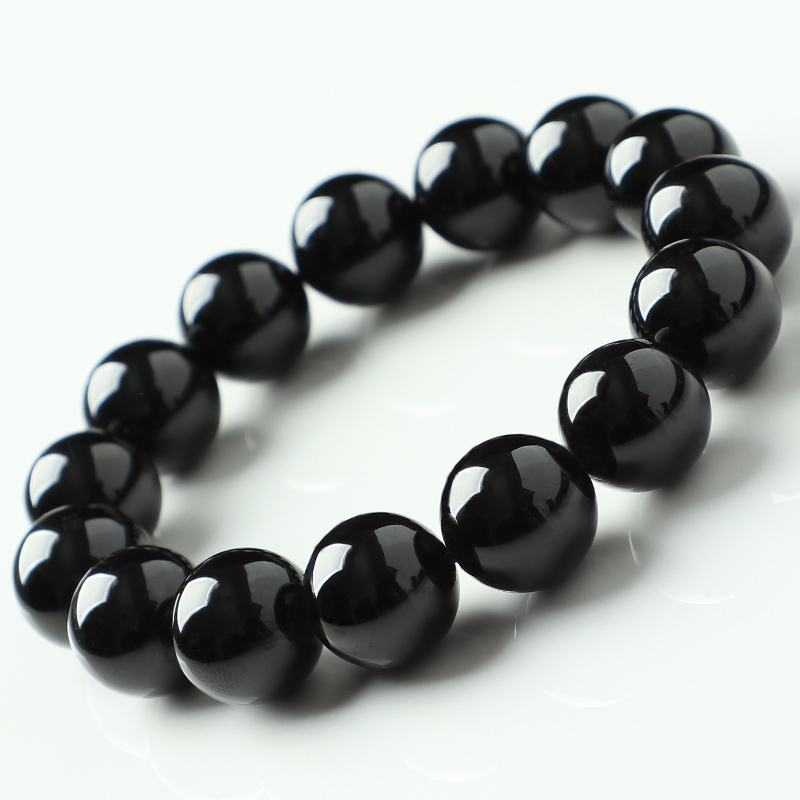 Браслет из натурального черного турмалина класса Сюаньди от Qinbao Crystal с отдельными бусинами