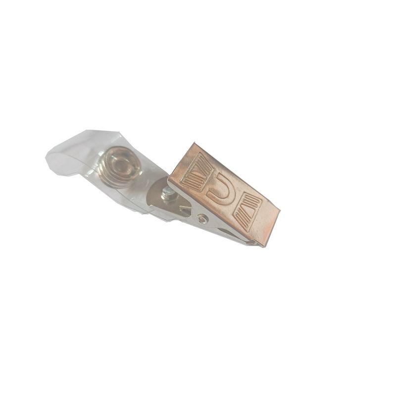 Держатель для пропуска с зажимом для бейджа из металла и прозрачного пластика с железным крючком для фабричной карты