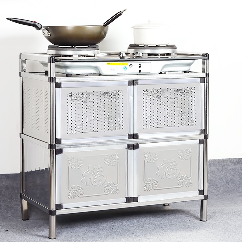 Плита из нержавеющей стали с алюминиевым шкафом кухонный шкаф для хранения, буфет, шкаф для посуды, чайный шкаф, маленький шкаф