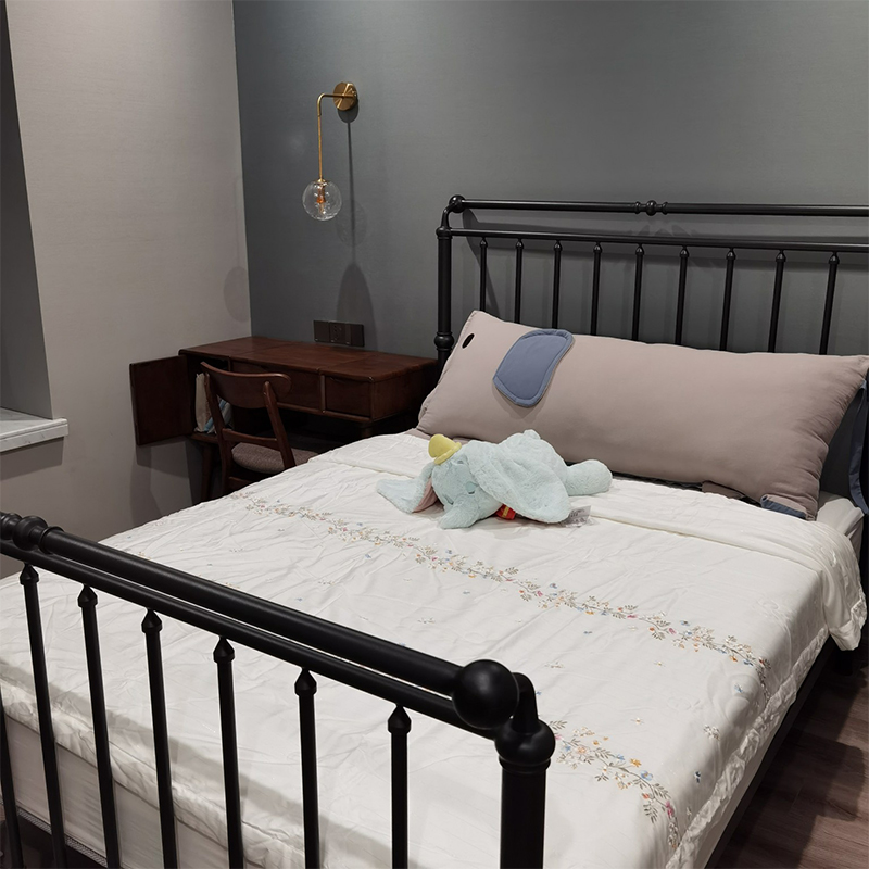 Кованая кровать Лаоцзян двуспальная, простая современная, 1.5 м, европейская легкая роскошь, усиленная кованая кровать 1.8 м C8
