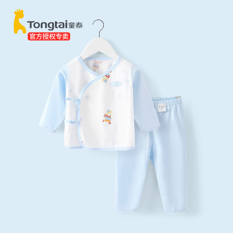 Детская одежда Tongtai для новорожденных из 100% хлопка, комплект из двух частей, костюм монаха, осенняя одежда и брюки для весны и осени