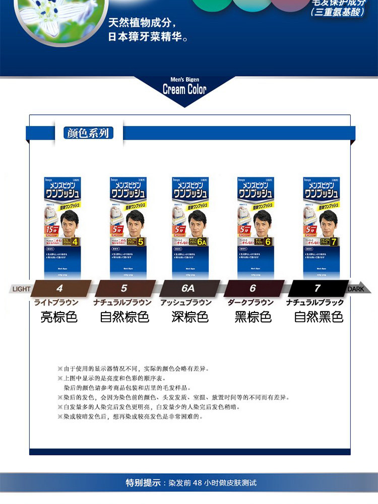 Оригинальный японский крем-краска Bigen Meiyuan на растительной основе для мужчин, быстрое покрытие седины чистым черным цветом с пресс-дозатором