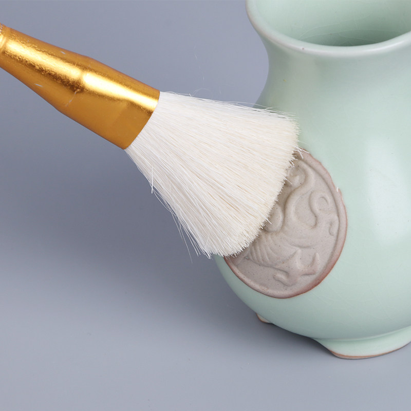 Мягкая кисть из овечьей шерсти S кисть для живописи с золотой и серебряной фольгой, кисть для подкраски, промышленная кисть для золочения, керамическая кисть для раскрашивания