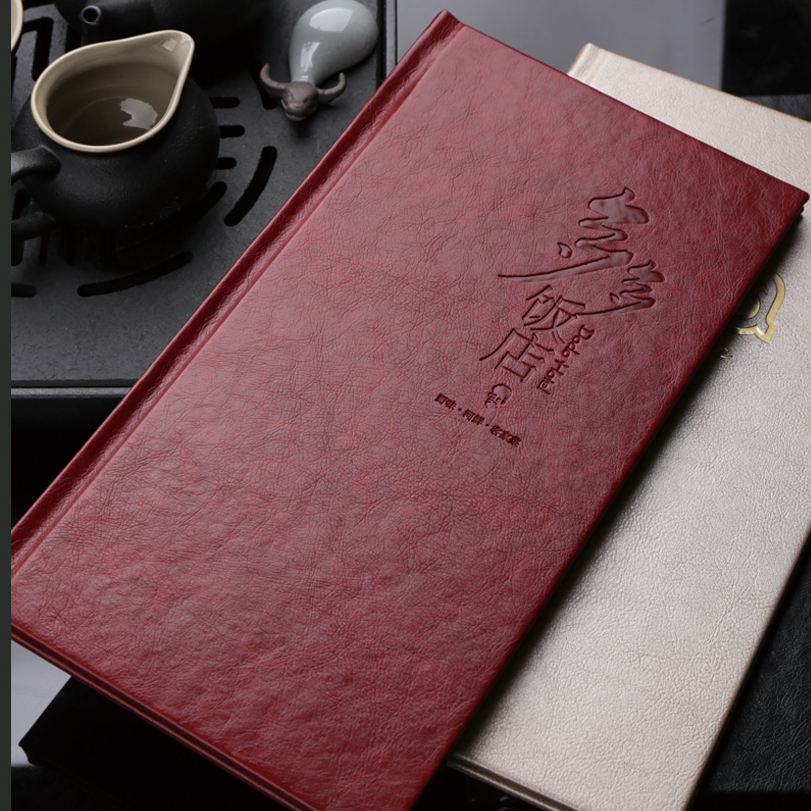 Премиальный дизайн чайного меню и изготовление меню с кожаной обложкой, вкладыши для винной карты, сменные страницы для отелей