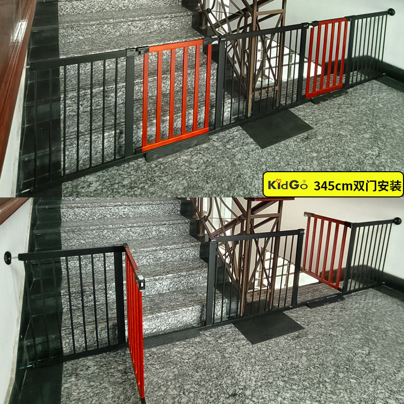 儿童宠物狗 安全门栏 楼梯护栏围栏 高端实木 免打孔 自动回关门