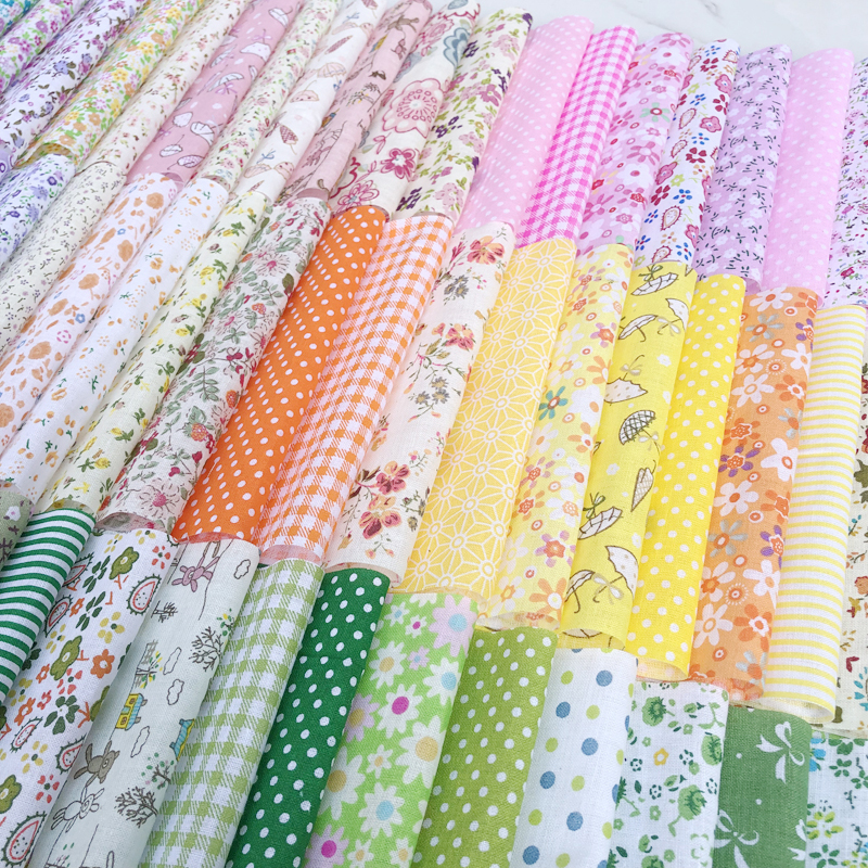 Ткань Baijia из хлопка с цветочным узором для ручных поделок, наборы для начинающих и резинки для волос