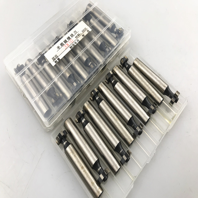 Полукруглый пазовый фрезер W6542 из быстрорежущей стали с прямым хвостовиком полумесяц 2.5X10 3X13 4X16 5X19 5X22