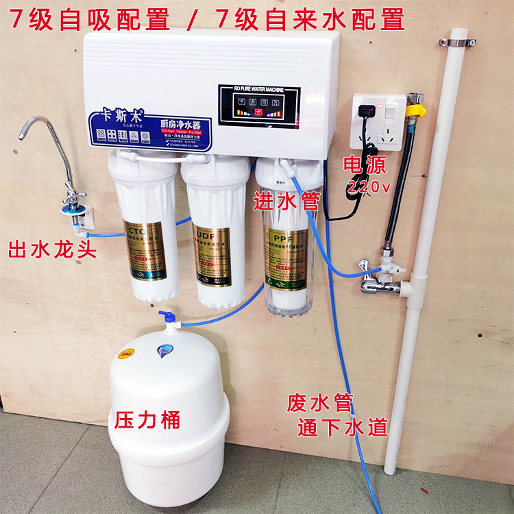 7-Stage Tap Water and Self-Priming Well Water Filter RO Purifier Household Direct Drinking Rural Descaling Water Purifier
