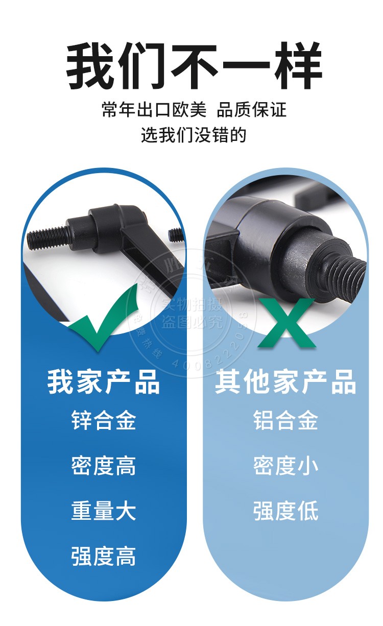可调位紧定手柄 锌合金把手锁紧把手螺丝不滑牙 自行生产