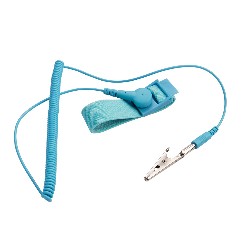 Проводной антистатический браслет LEKO с заземляющим зажимом, синий антистатический браслет, провод статического разряда