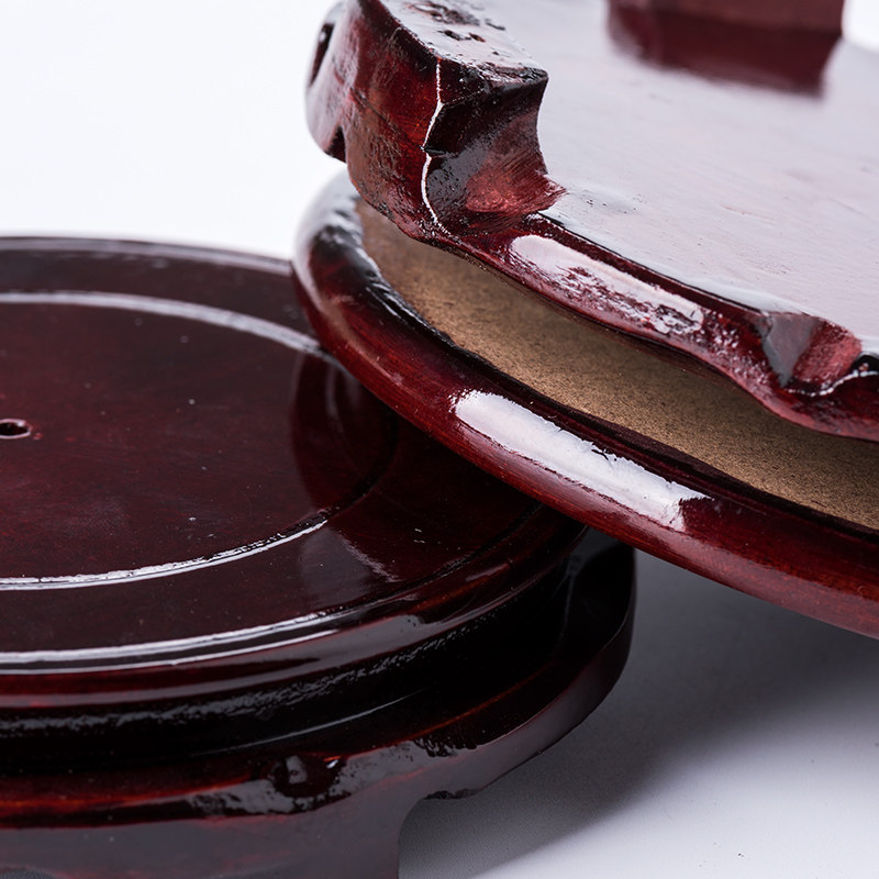 Вращающаяся база из прессованного дерева с имитацией красного дерева для цветочных горшков, аквариумов, ваз, декоративных предметов, камней и статуй Будды с круглой имитацией массива дерева