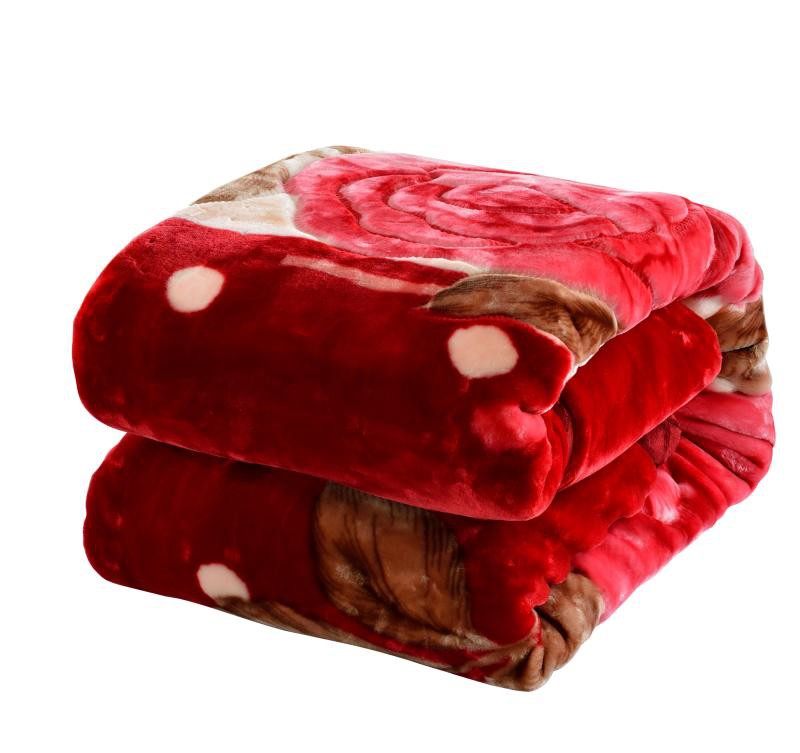 Плед Hengyuanxiang Raschel для свадьбы, ультрамягкий, красный, утепленный, зимний, текстиль для кровати