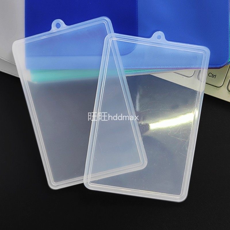 Transparent Flip Cover ID Badge Holder IC Card Holder Public Transport Card Holder Transparent Flip Cover Frosted