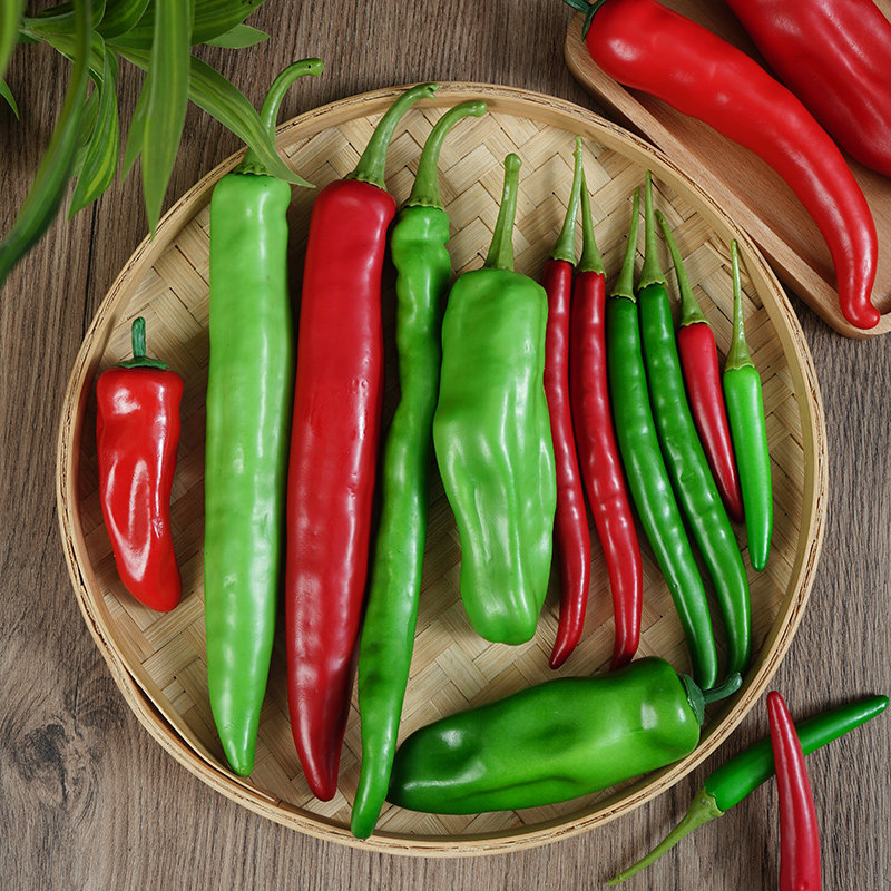 Имитированная модель перца чили, искусственный зеленый и красный перец для демонстрации в холодильнике и шкафу, фотография, обучающие и декоративные предметы