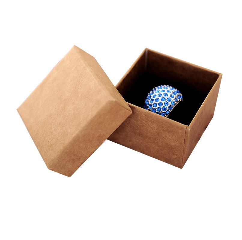 Custom Jewelry Box Princess European Retro Kraft Paper Ring and Earring Box Customized Jewelry Gift Packaging Box