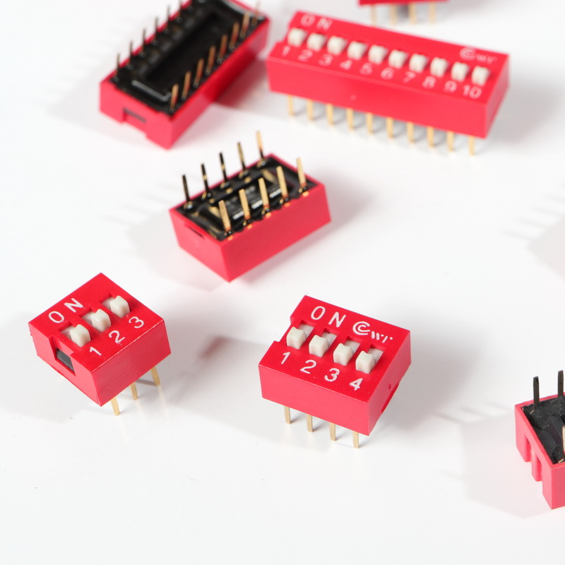 High-quality DIP DIP Switch WT11-DS-02P04R06 Core 2.54 Flat Toggle Red Copper Gold-plated Network Communication CWT