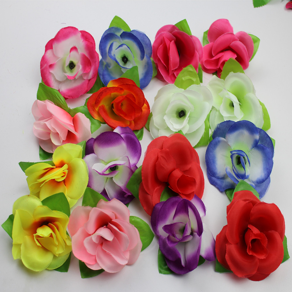 Ручной DIY букет с искусственными головками розы, букет роз, искусственные цветы из шелка и пластика, декоративные цветы