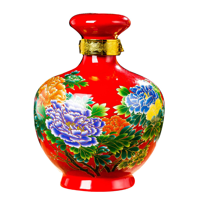 景德镇陶瓷酒瓶5斤装带盖密封圈白酒瓶青花瓷瓶酒坛子酒具厂直销