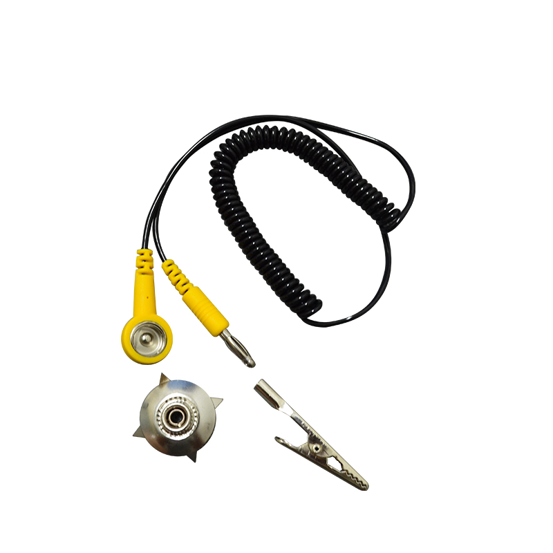 Антистатический заземляющий провод для коврика, рабочий браслет, L-образная розетка, резиновый соединительный кабель, звездчатый крокодильчик 1,8 метра