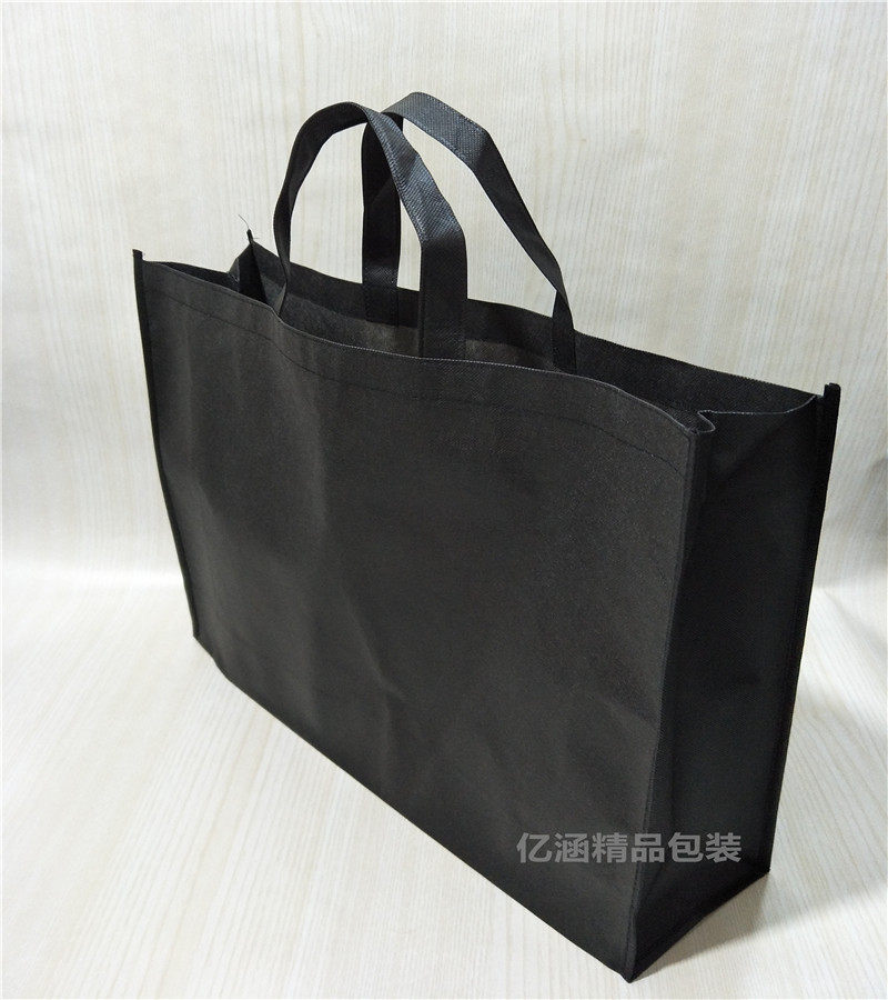 Очень большой черный нетканый мешок / Экологичный пакет для покупок и подарков в наличии размер 60x45x15 см