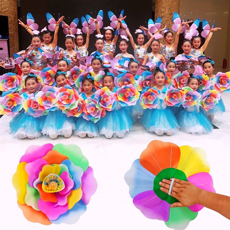 Цветной пион — танцевальный реквизит, ручной цветок для детского сада, танцевальное выступление, спортивный день, креативное шоу