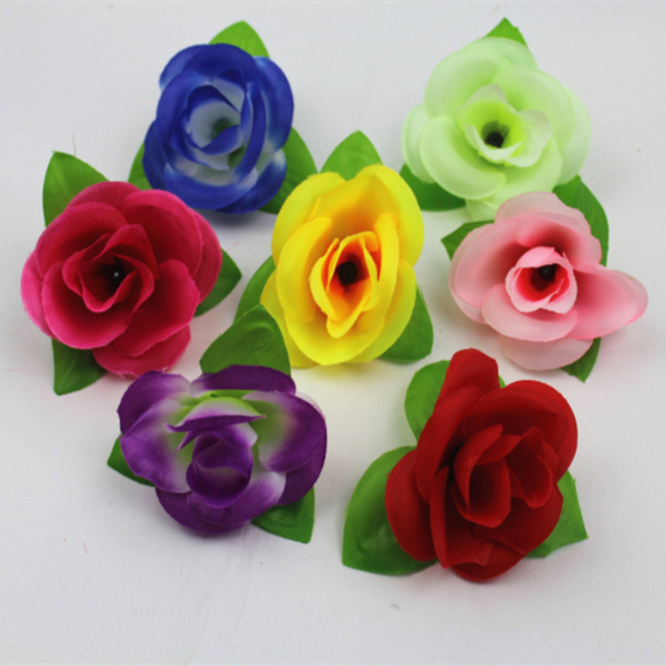 Ручной DIY букет с искусственными головками розы, букет роз, искусственные цветы из шелка и пластика, декоративные цветы