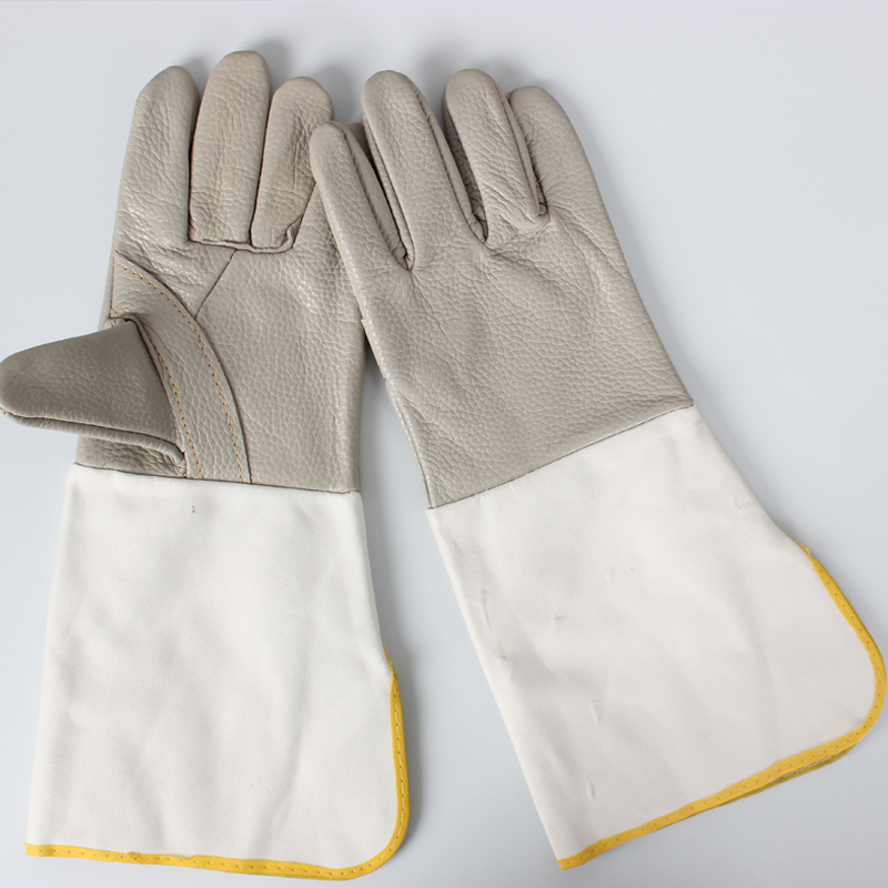 Удлиненные сварочные перчатки из кожи крупного рогатого скота, термостойкие, прочные, защита от ожогов для мужчин и женщин
