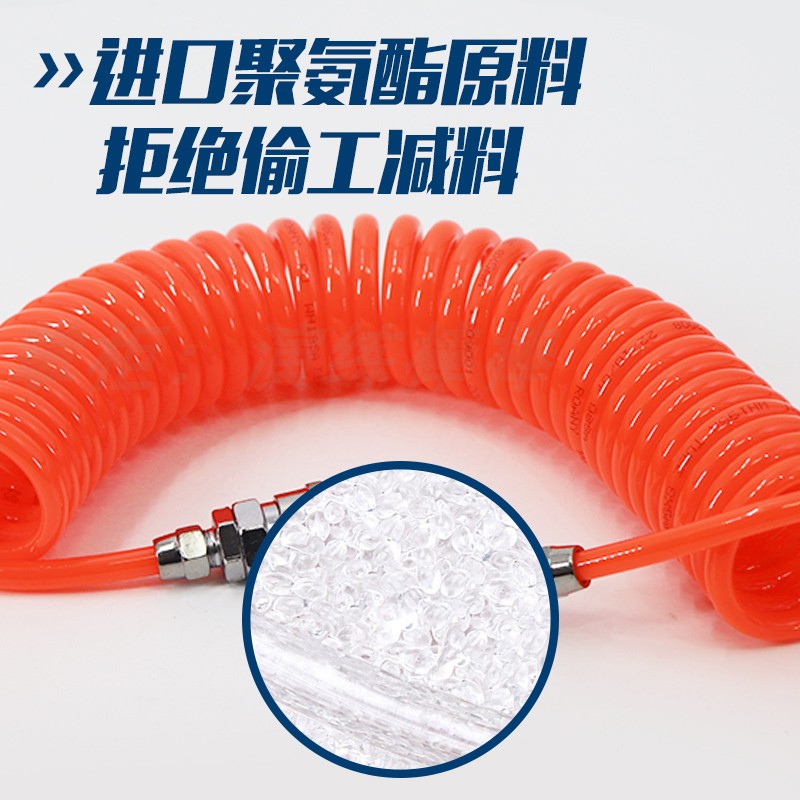 Полиуретановый пружинный воздушный шланг, спиральный телескопический шланг для компрессора, высоконапорный пневматический патрубок с быстросъемным соединением 8 мм