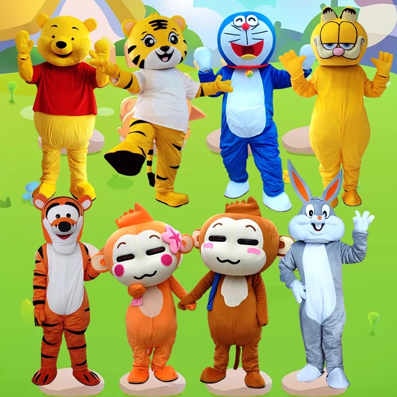 Костюм маскота Yo Xi Monkey мультяшный, Bugs Bunny, кролик, утка, аниме кукла с головным убором