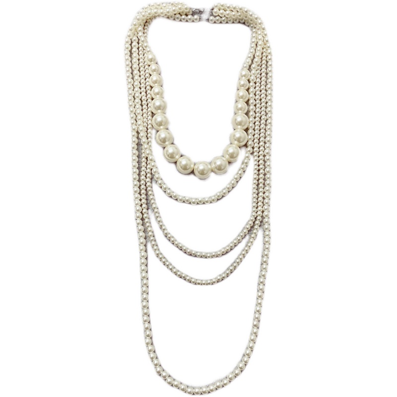 Оригинальный дизайн многослойного ожерелья с крупным жемчугом для женщин в корейском стиле, популярное длинное ожерелье на свитер, короткая цепочка на ключицу