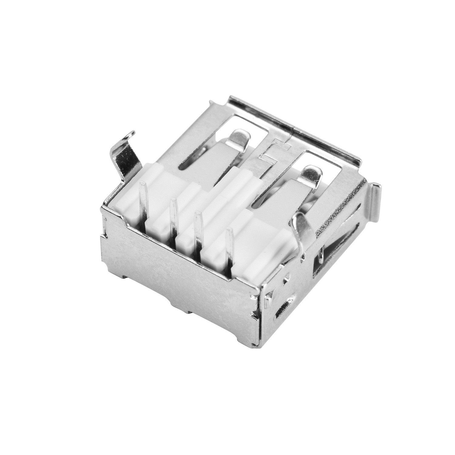 AF 90-Degree USB Female Connector TYPE-A Standard Data Power Computer Interface Iron Shell Copper Pin DIP Socket